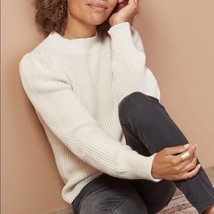 Evereve 525 American Shaker Puff Sleeve Sweater S